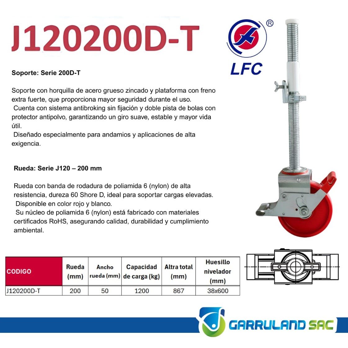 Ficha técnica de J120-200D-T